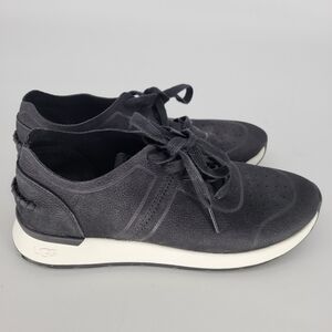 UGG womens black white adaleen lace up sneakers size 7